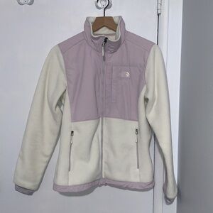 The North Face Denali 2 white and lavender jacket